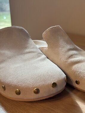 J.Crew Suede Gold Studded Mules